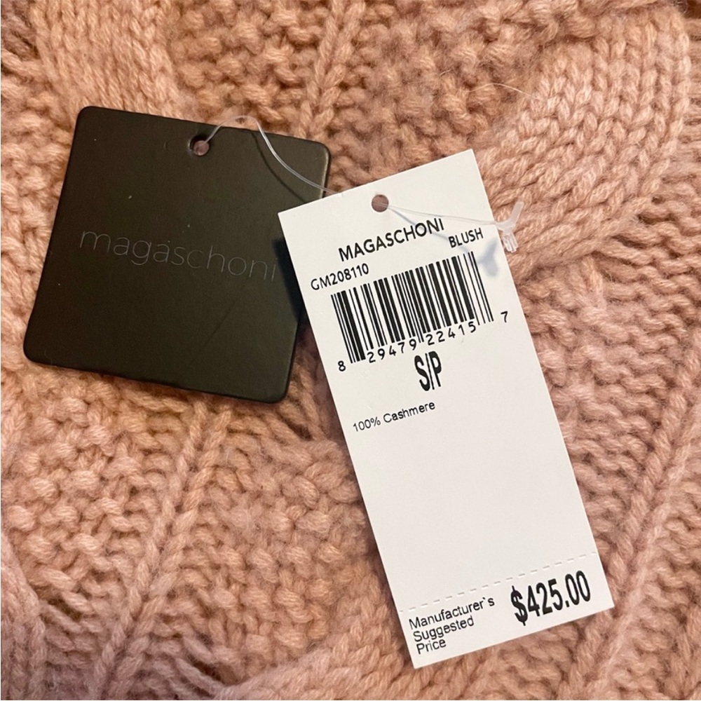 Magaschoni blush 100% cashmere sweater S/P - Picture 4 of 8